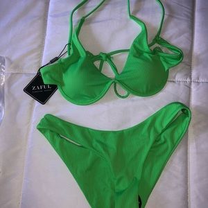 Lime Green Strappy Bikini